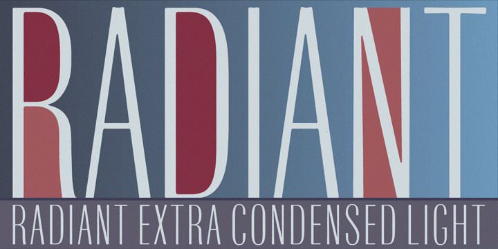 Przykład czcionki Radiant Extra Condensed CT Bold